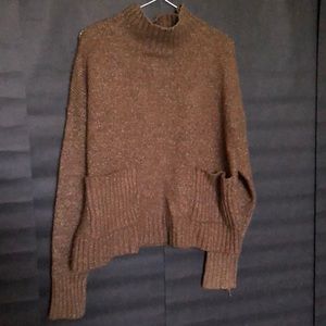 Mock neck knit sweater